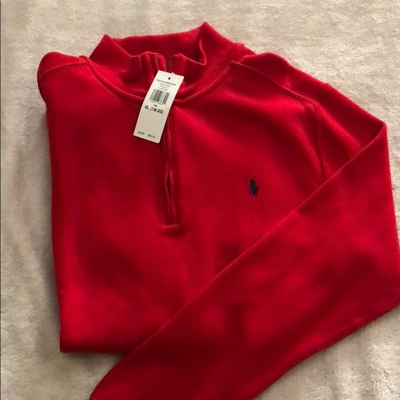 NWT Ralph Lauren Polo Boys LS Striped Half Zip Pullover Sweater Sz 5 6 NEW $50